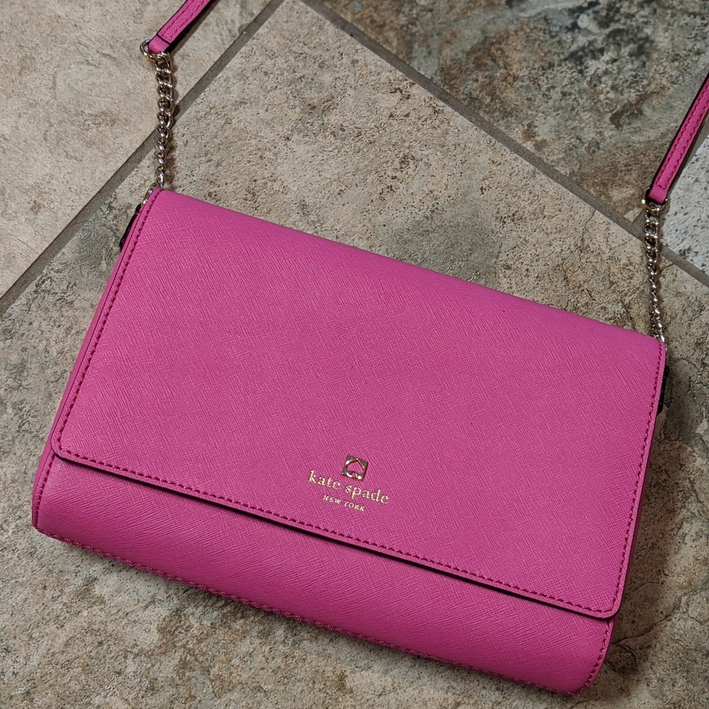 Kate Spade Leather Chain Crossbody Pink